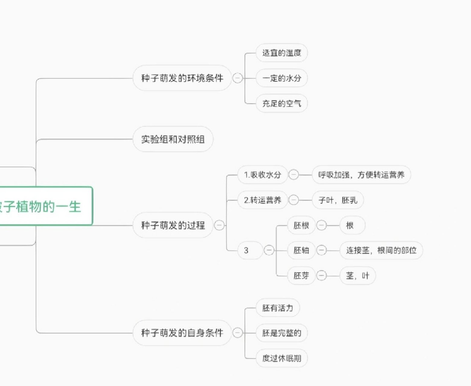 植株的生长的思维导图图片