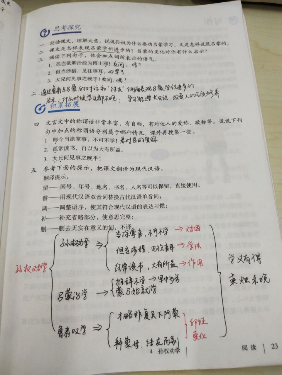七下语文备课|课堂笔记《孙权劝学》 93