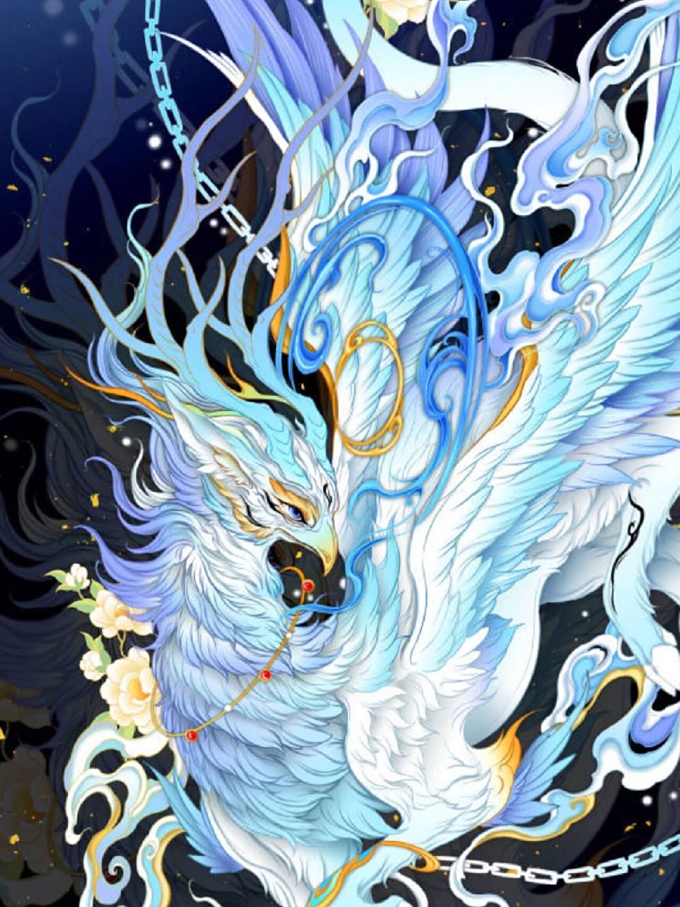 【山海经  风神飞廉】 它是山海经中掌控风的神兽,鸟兽鹿身,身有一双