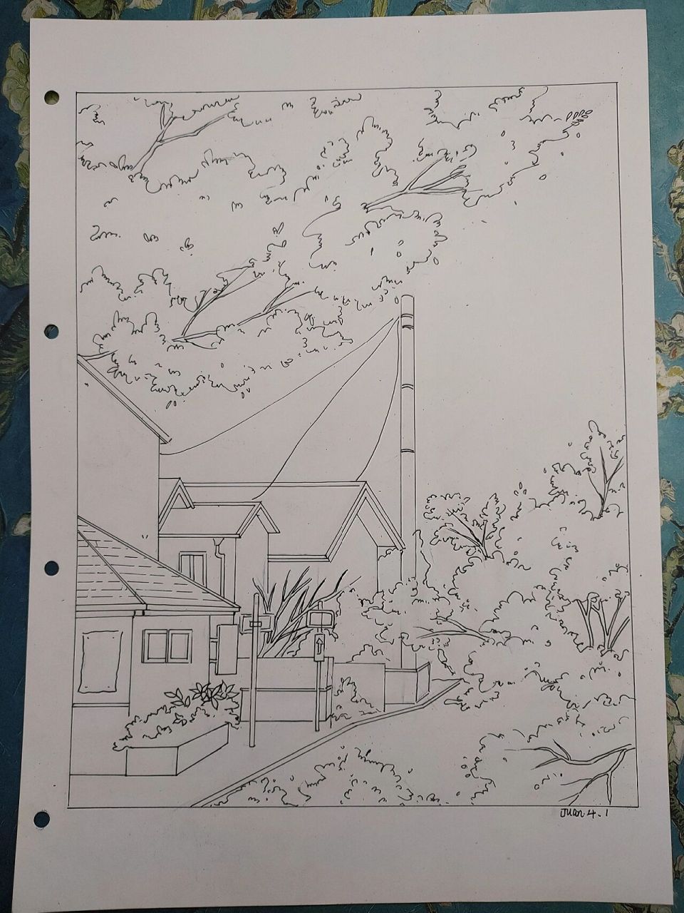 马克笔风景画(春)线稿          最近想去搬砖频繁外出,都在赶时间