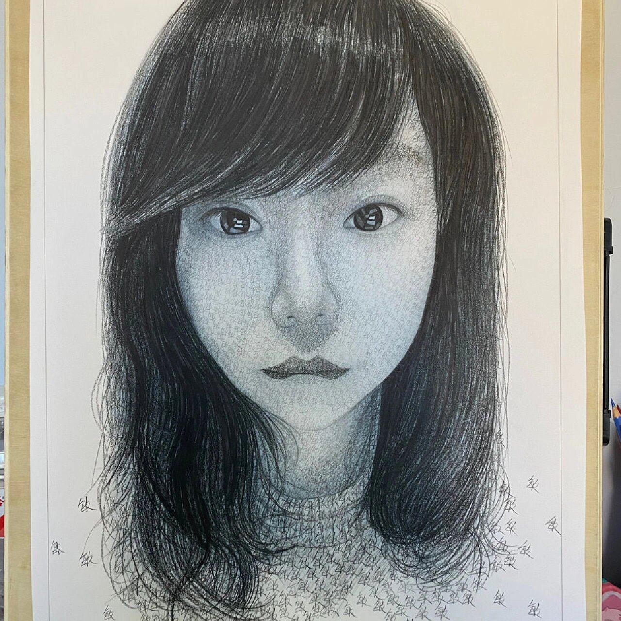 用名字画人像名字作画手绘手写女友照片素描 用名字画人像名字作画