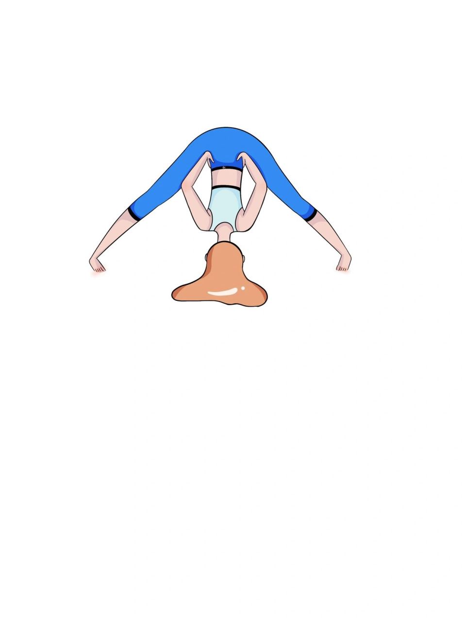 瑜伽双角式小人图图片