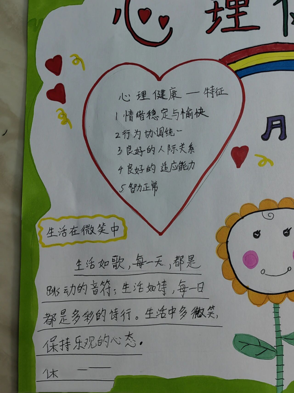 心理健康手抄报