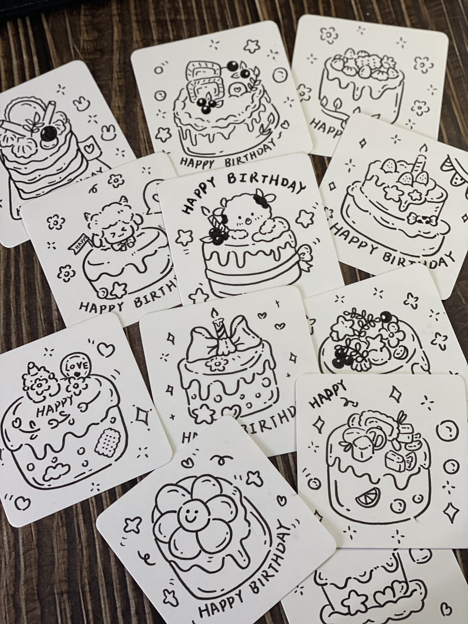 简笔画|送朋友生日礼物必备可爱小蛋糕贺卡 前面画了很多组星座主题