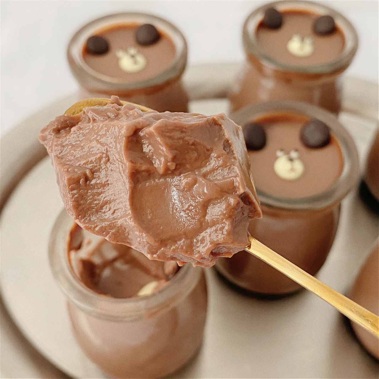 免烤箱7515小熊可可奶冻布丁 浓郁丝滑 超可爱 今天不做大人做回