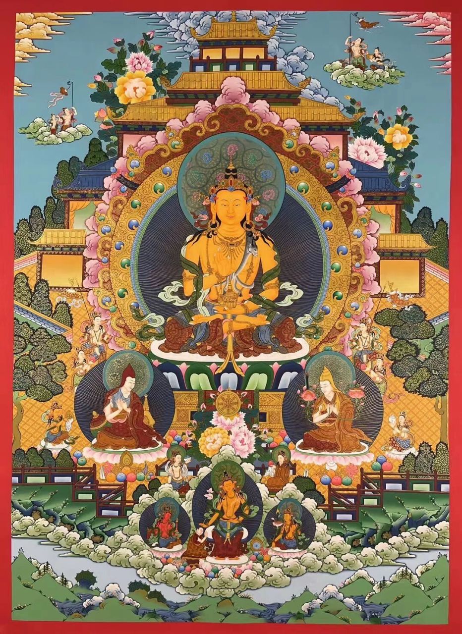 弥勒菩萨  【精品级唐卡】-《弥勒菩萨》 尺寸72x103cm,高级唐卡大师