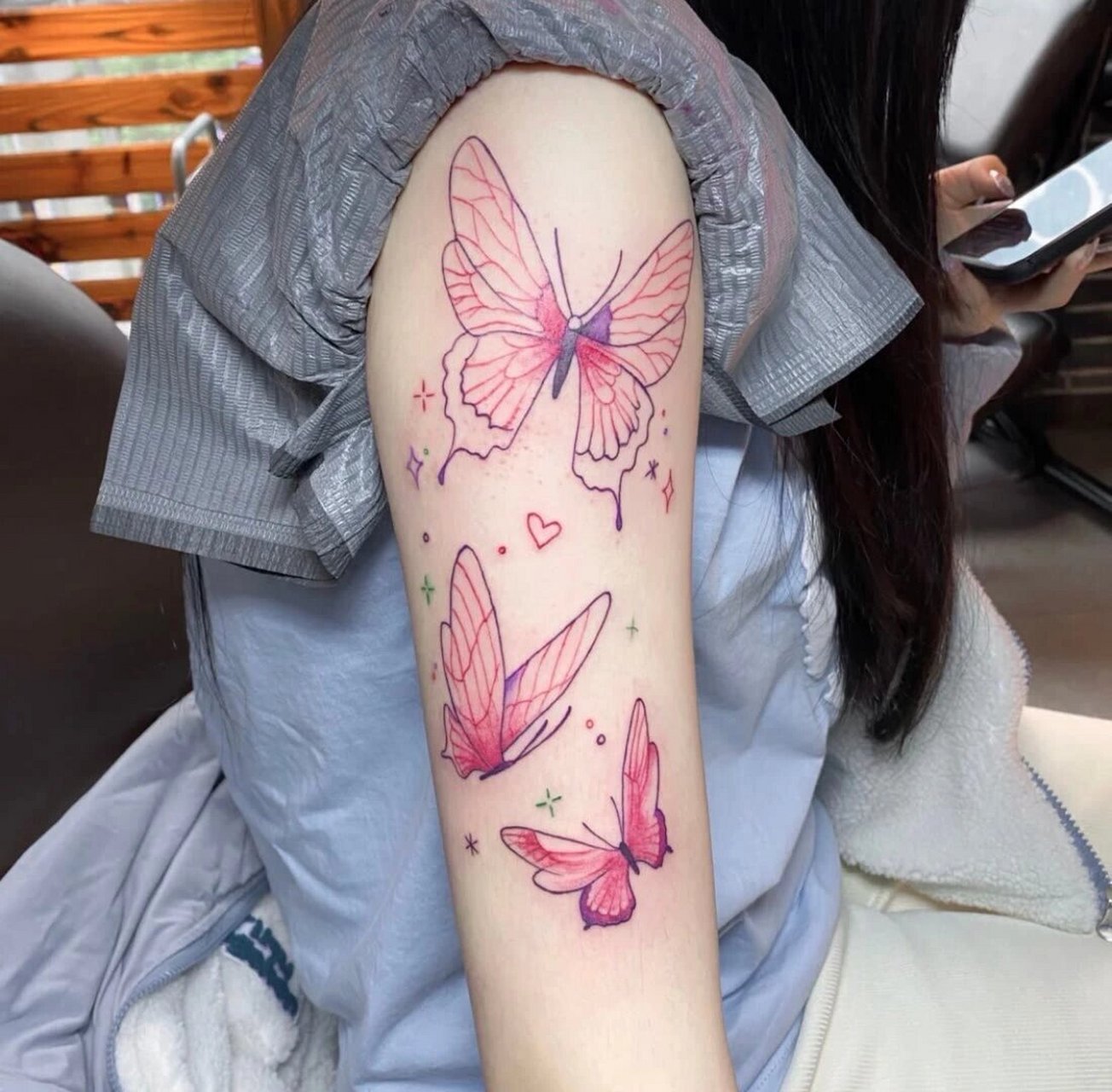 纹身/适合女孩子的蝴蝶纹身 花蝴蝶推荐!