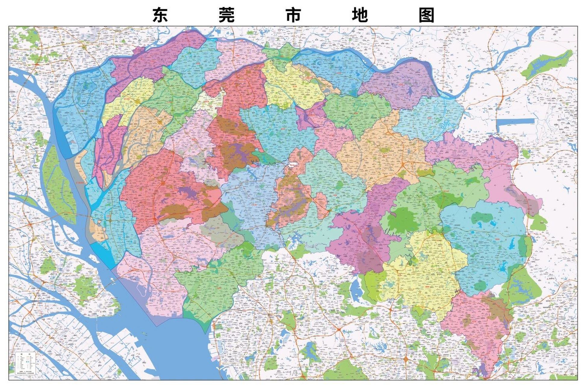 广东东莞地图 放大图片