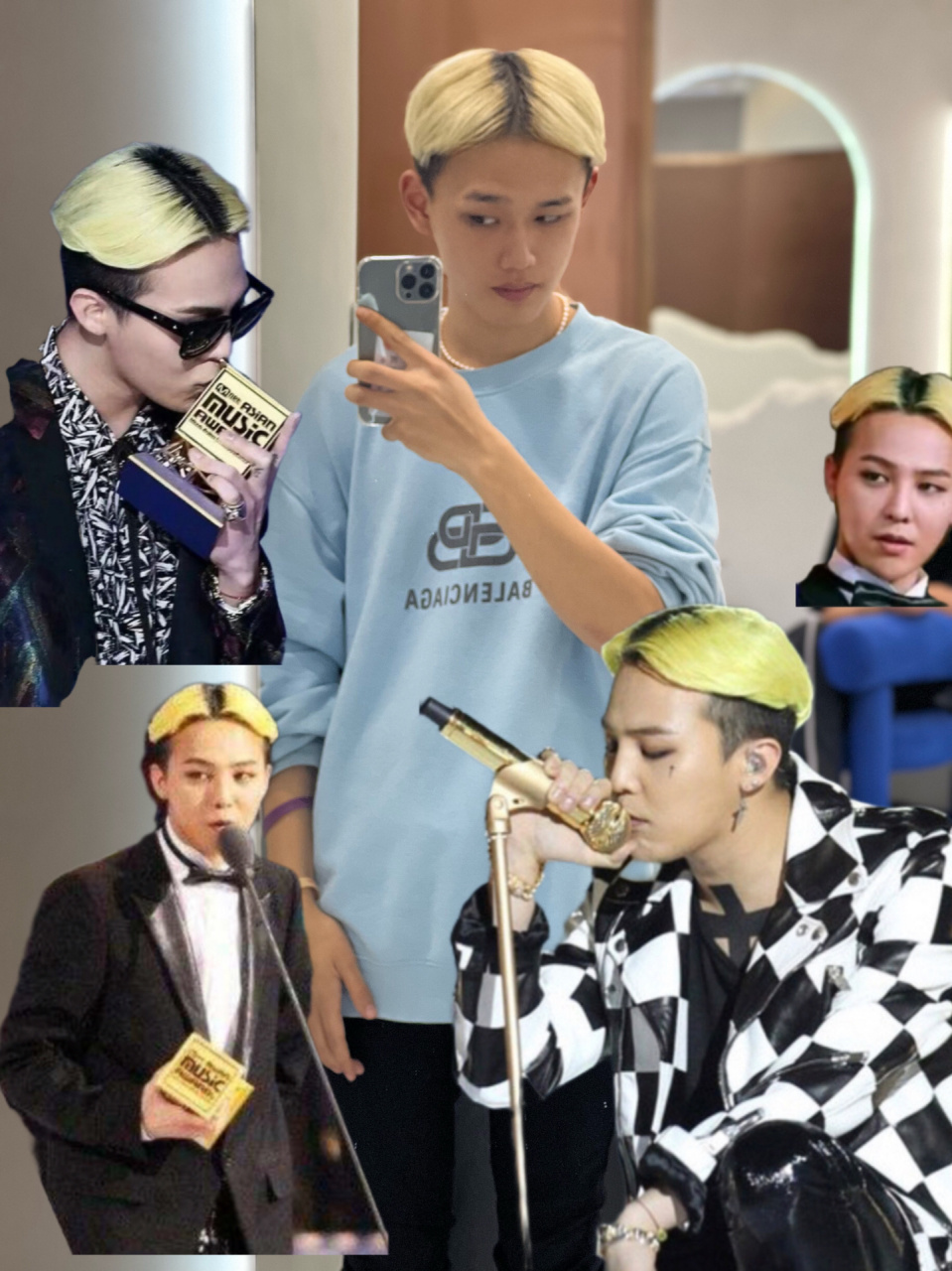 权志龙同款发型韩式中分    不得不说这个发型出门还是很有意思的