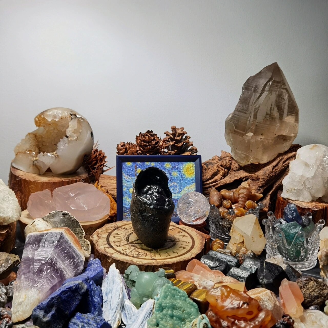 黑色系玛瑙原石摆件 黑色玛瑙窝窝原石 天然黑玛瑙原石 手握黑玛瑙