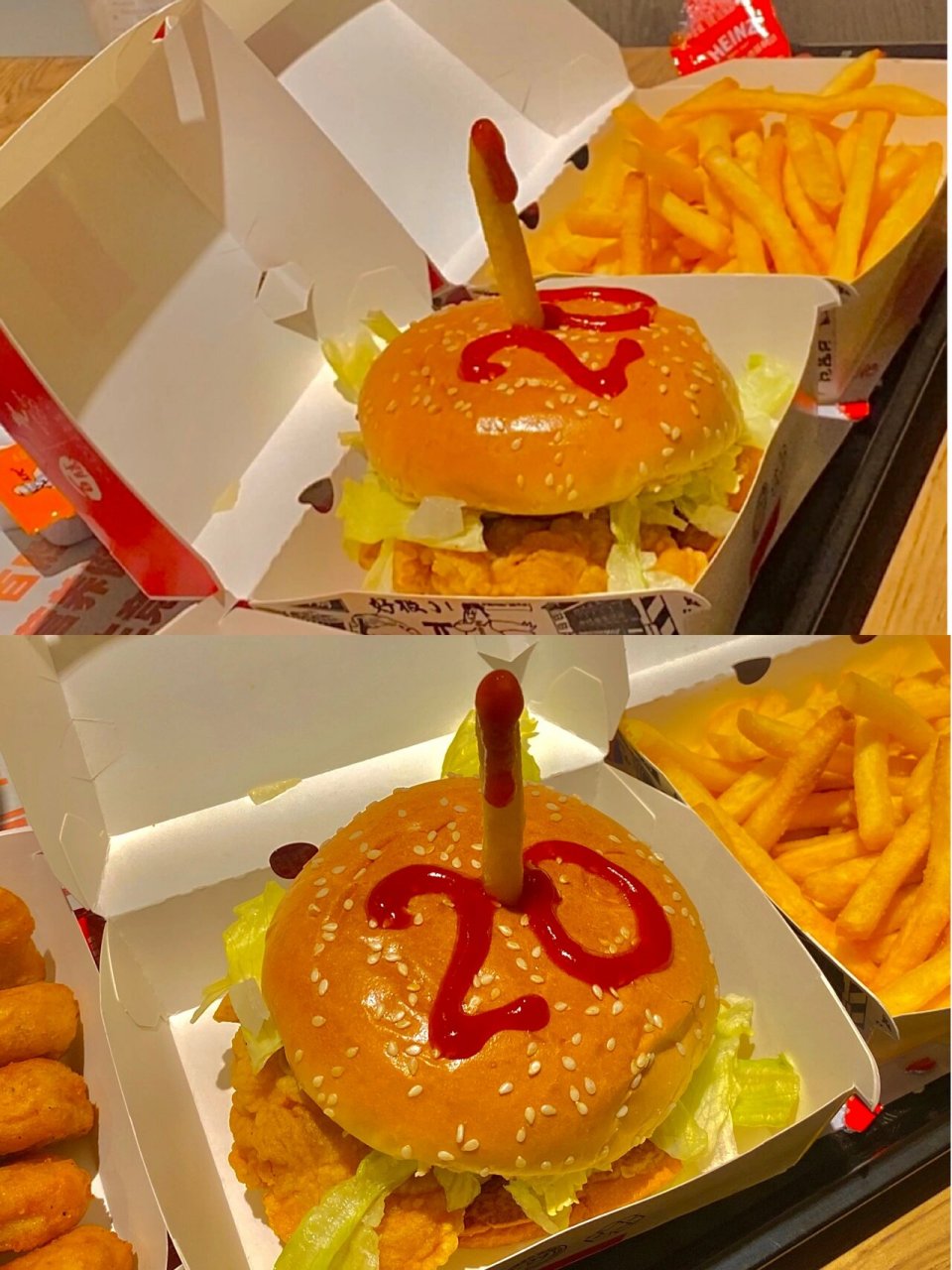 生日拍照|有意思的生日汉堡照～ 提前一天去kfc拍的生日汉堡照 哈哈哈