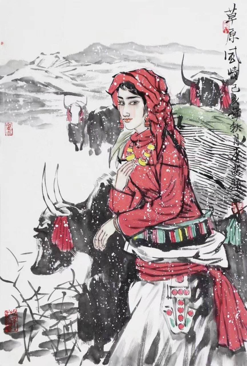 李毅!三开人物#艺术##国画