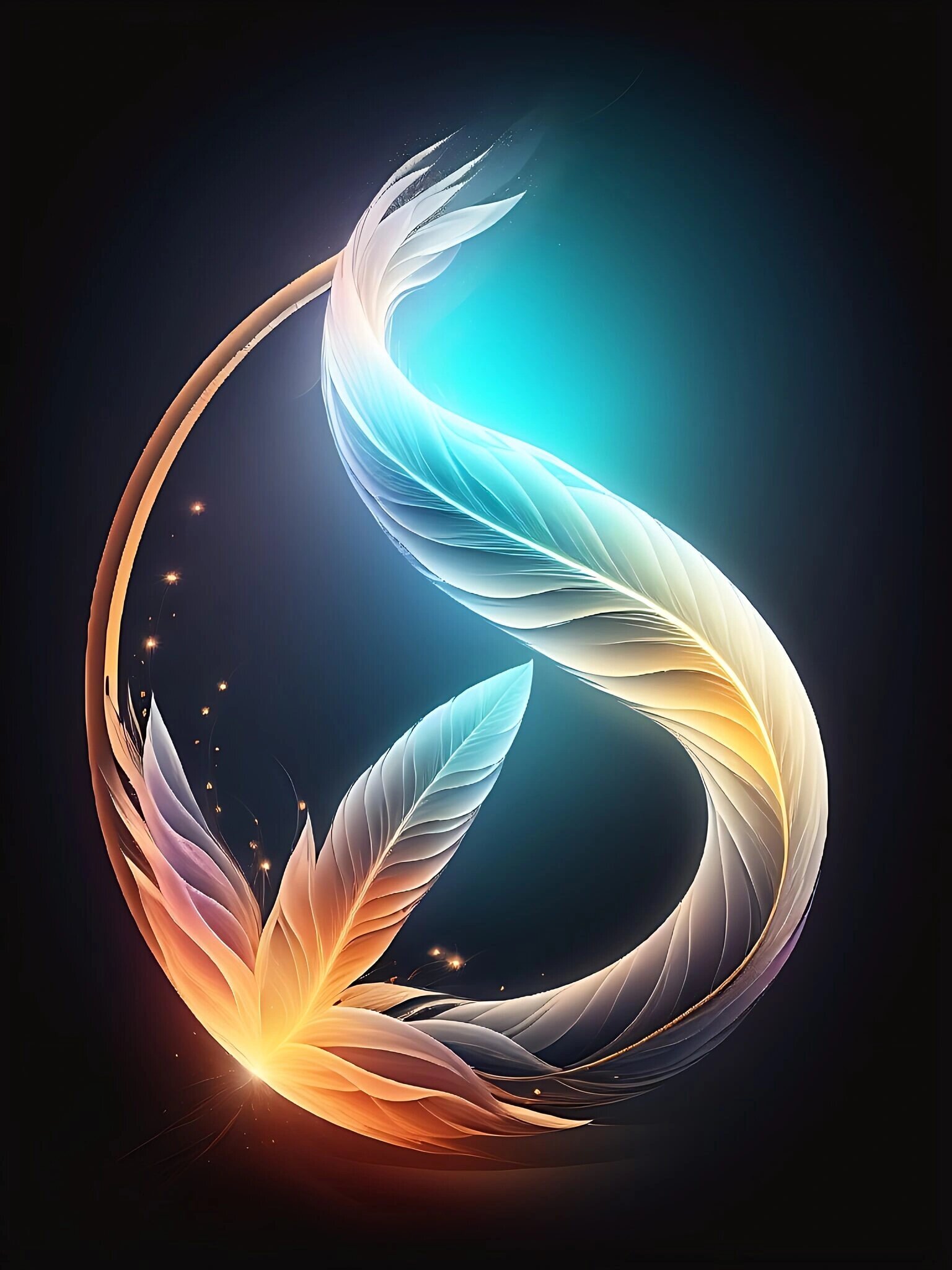 羽毛与线条带来的梦幻图