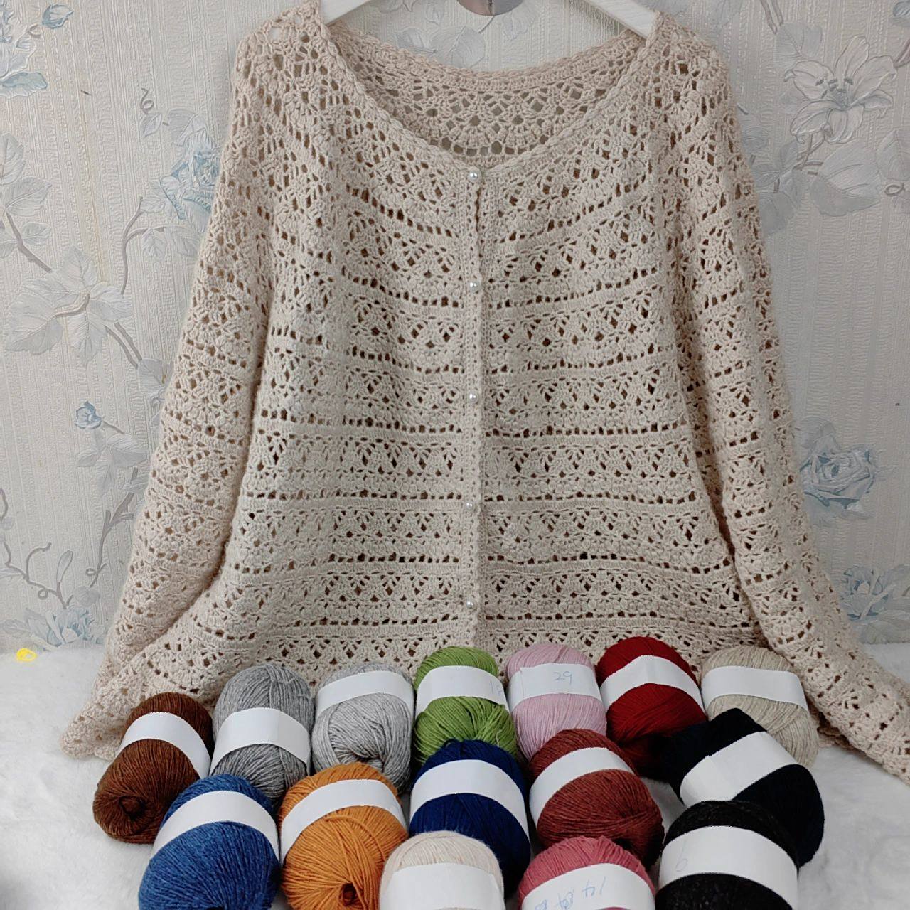 开衫葱衣(附门襟图解) 钩过套头葱衣的姐妹看过来,来件开衫吧.