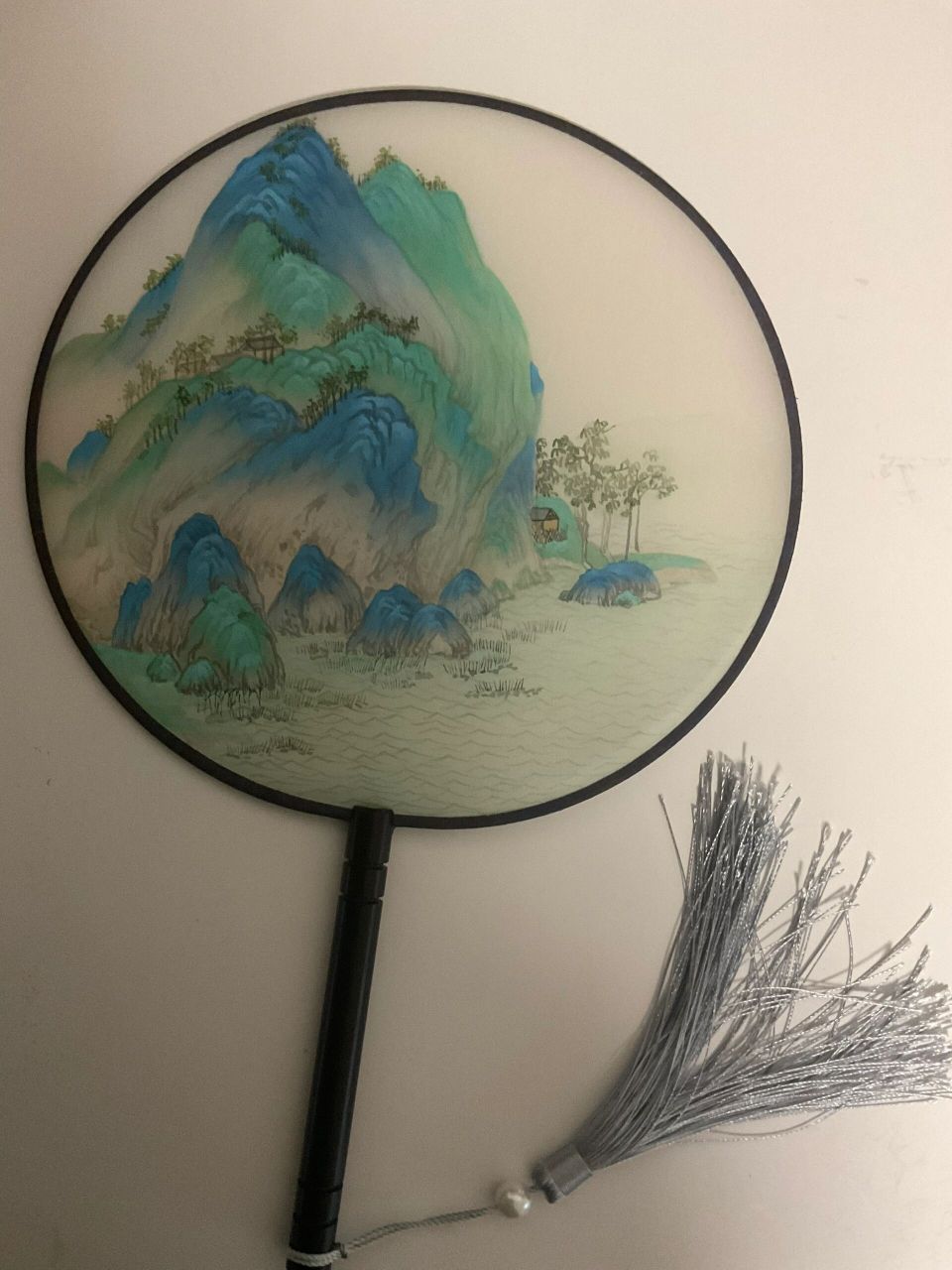 国画 | 绢丝团扇 青绿山水
