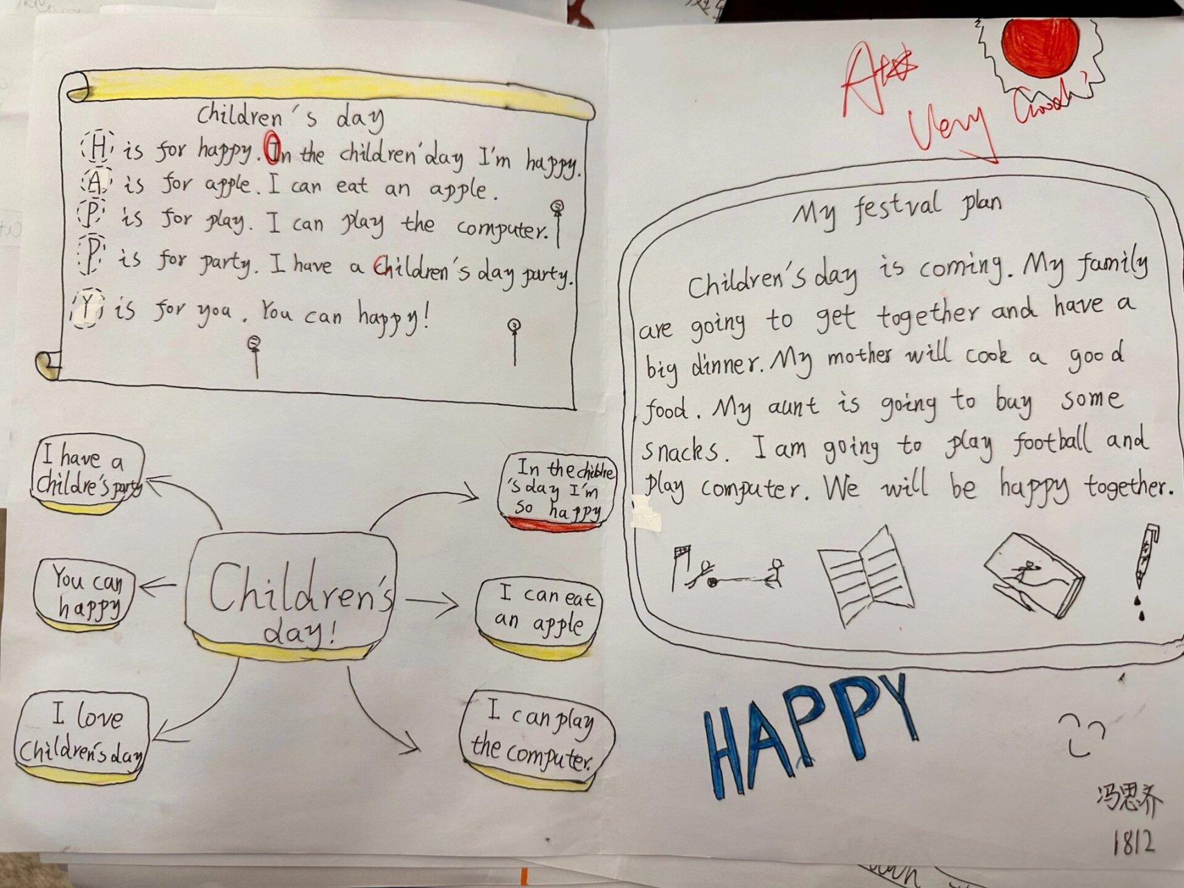 英文藏头诗!学生第一次初尝试! 六上u3 read & write