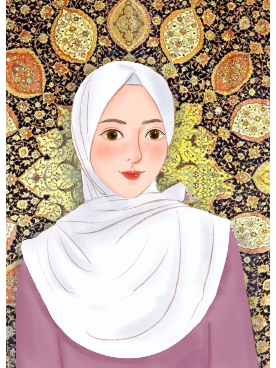宠个粉 这是我人生画过的第四个穆斯林头像 翻到图2看小姐姐真人哈