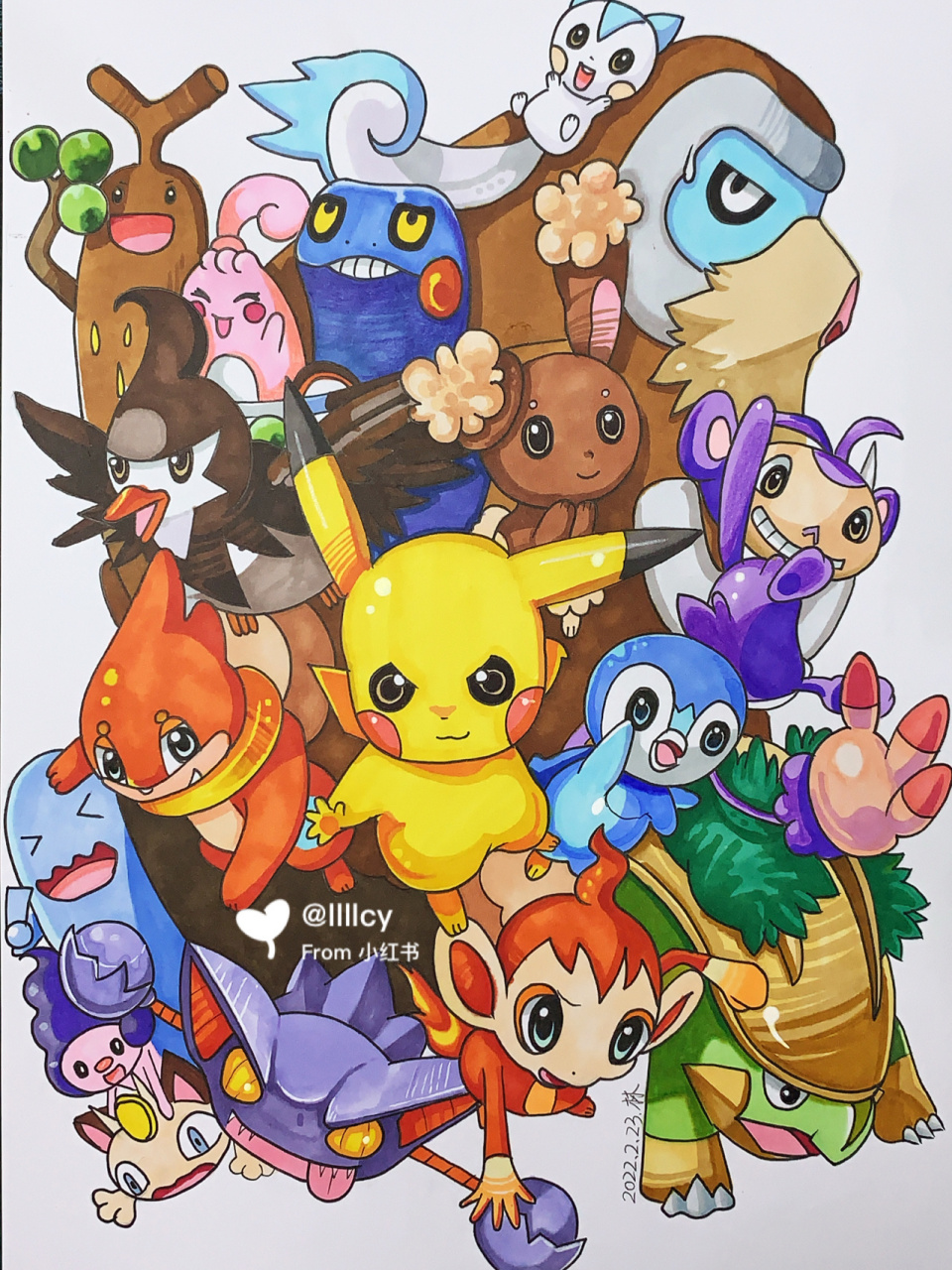 神奇宝贝全家福 图二原图 #动漫