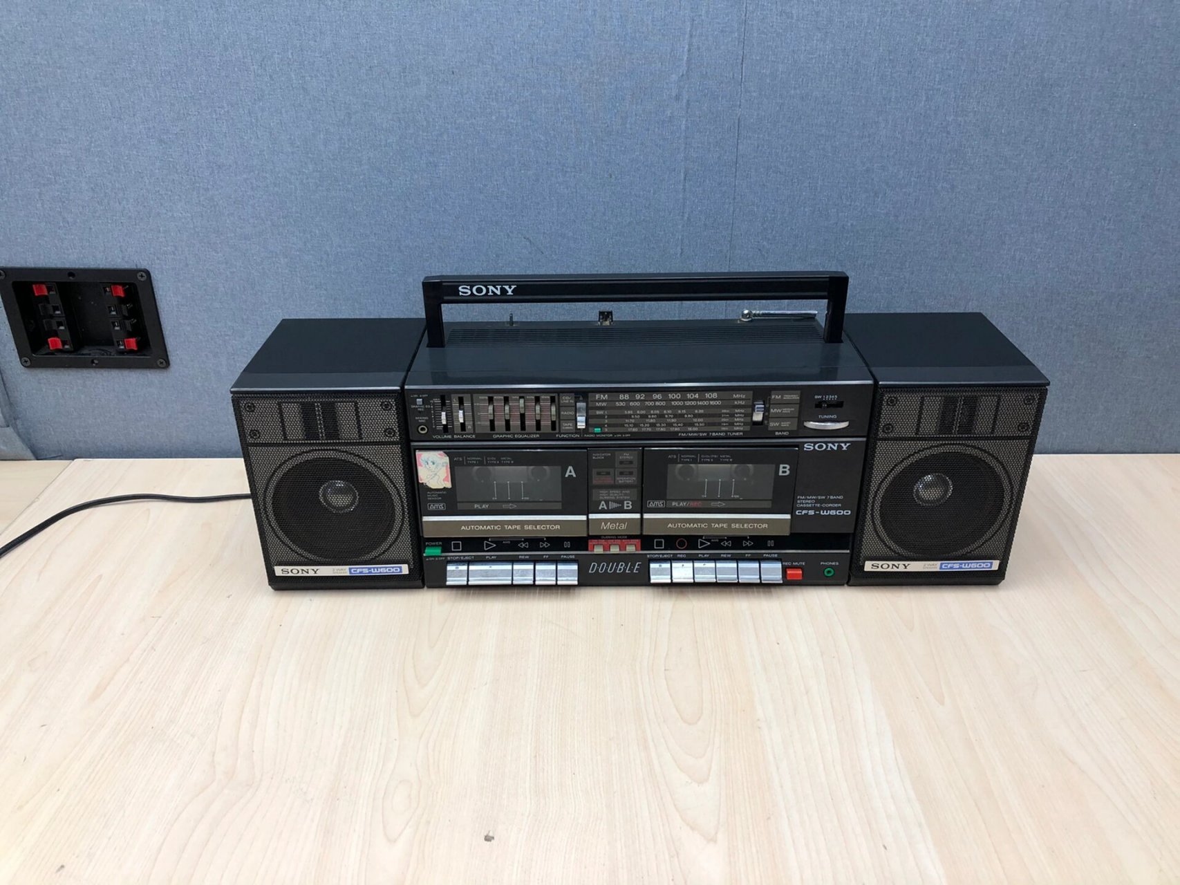 sony复古怀旧双卡磁带收录机录音机w600