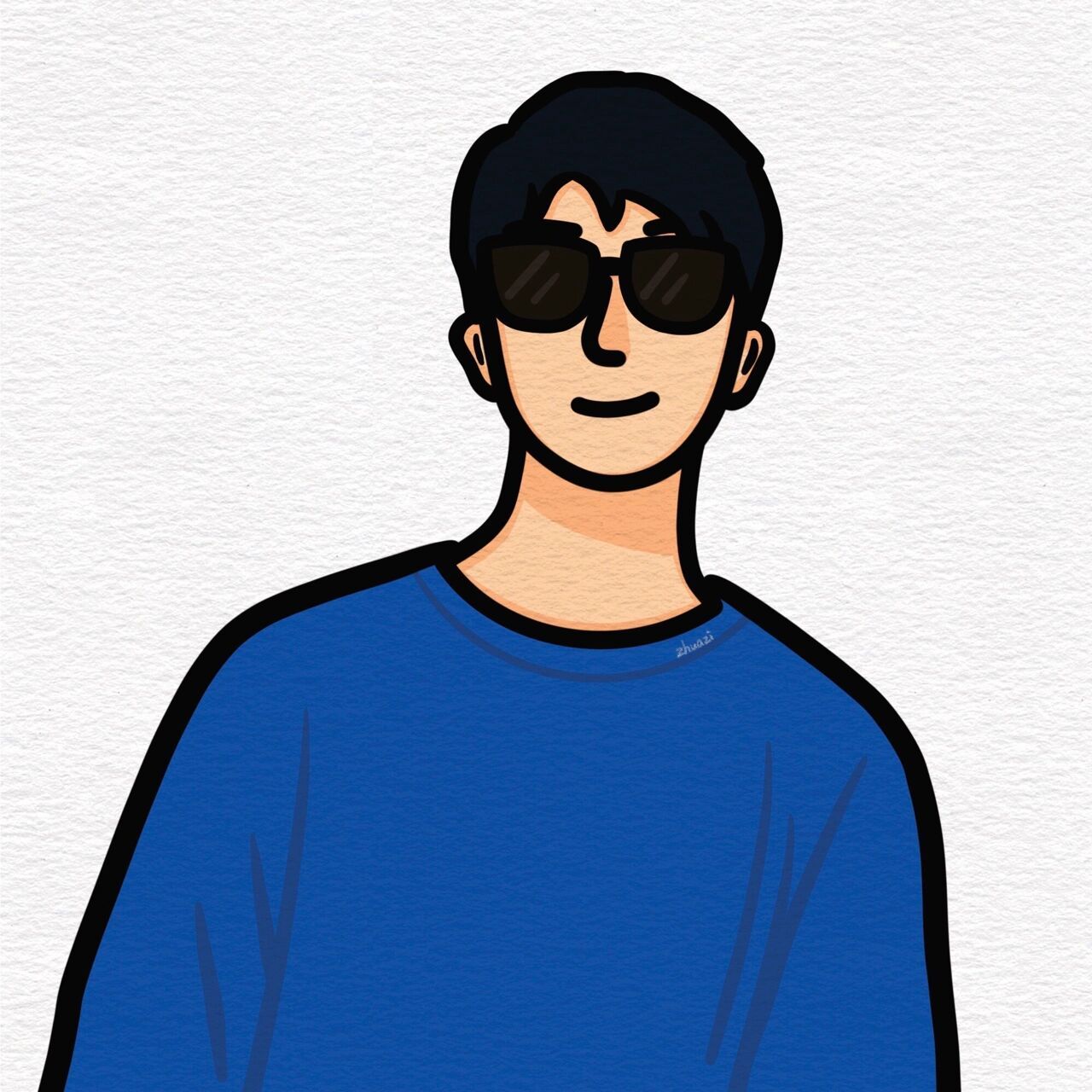 克莱因蓝手绘头像合集