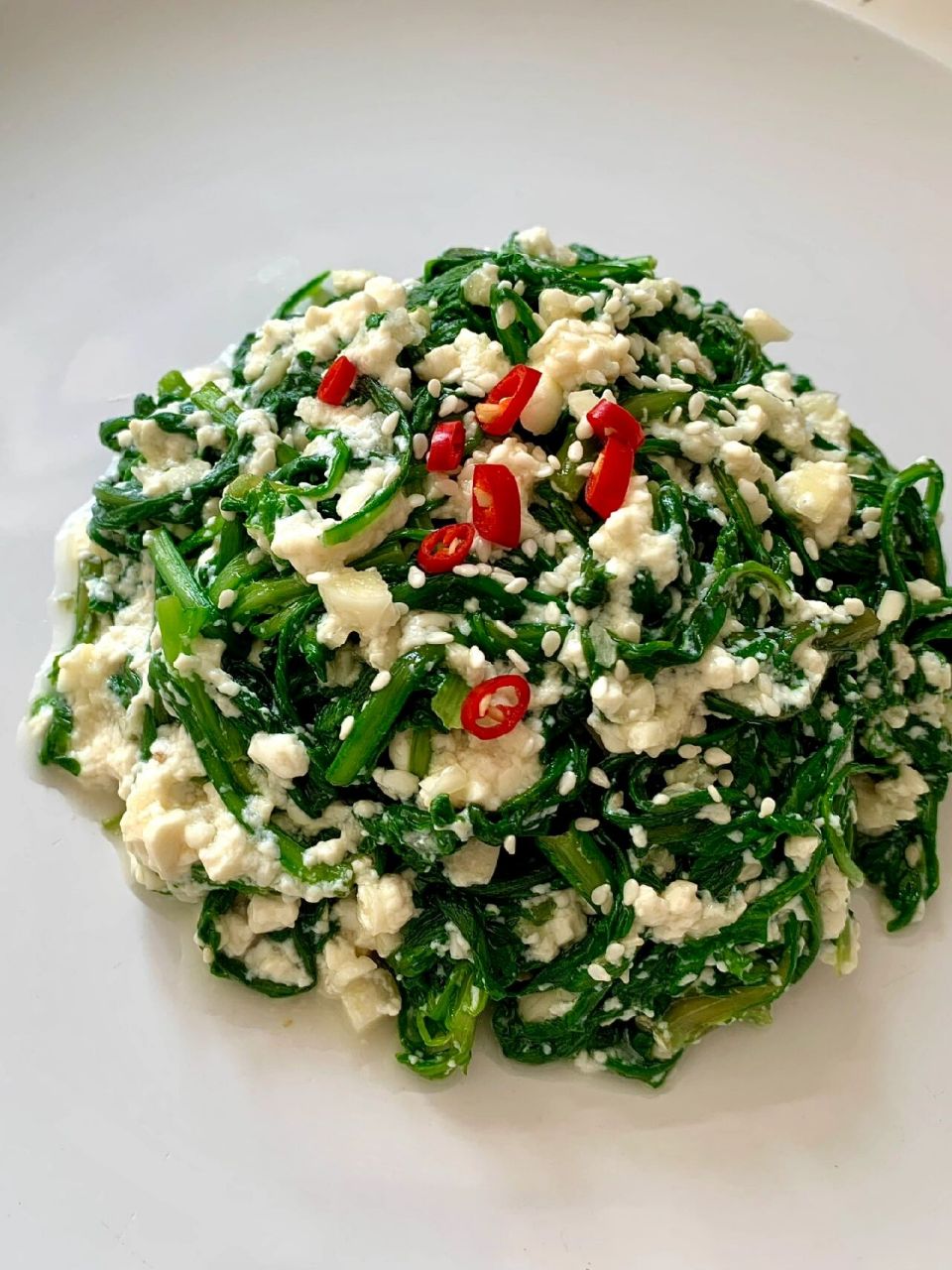 低卡低脂凉拌菜|超快手减脂小菜茼蒿拌豆腐 真的非常简单非常好吃的一