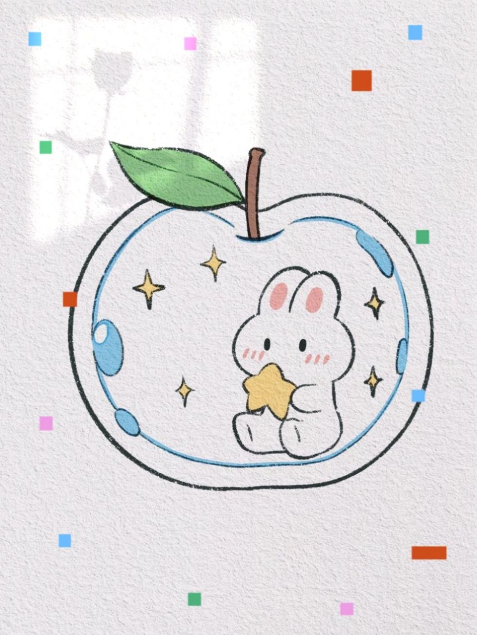 96可爱简笔画12/100|教你画简单苹果 平安夜送苹果96