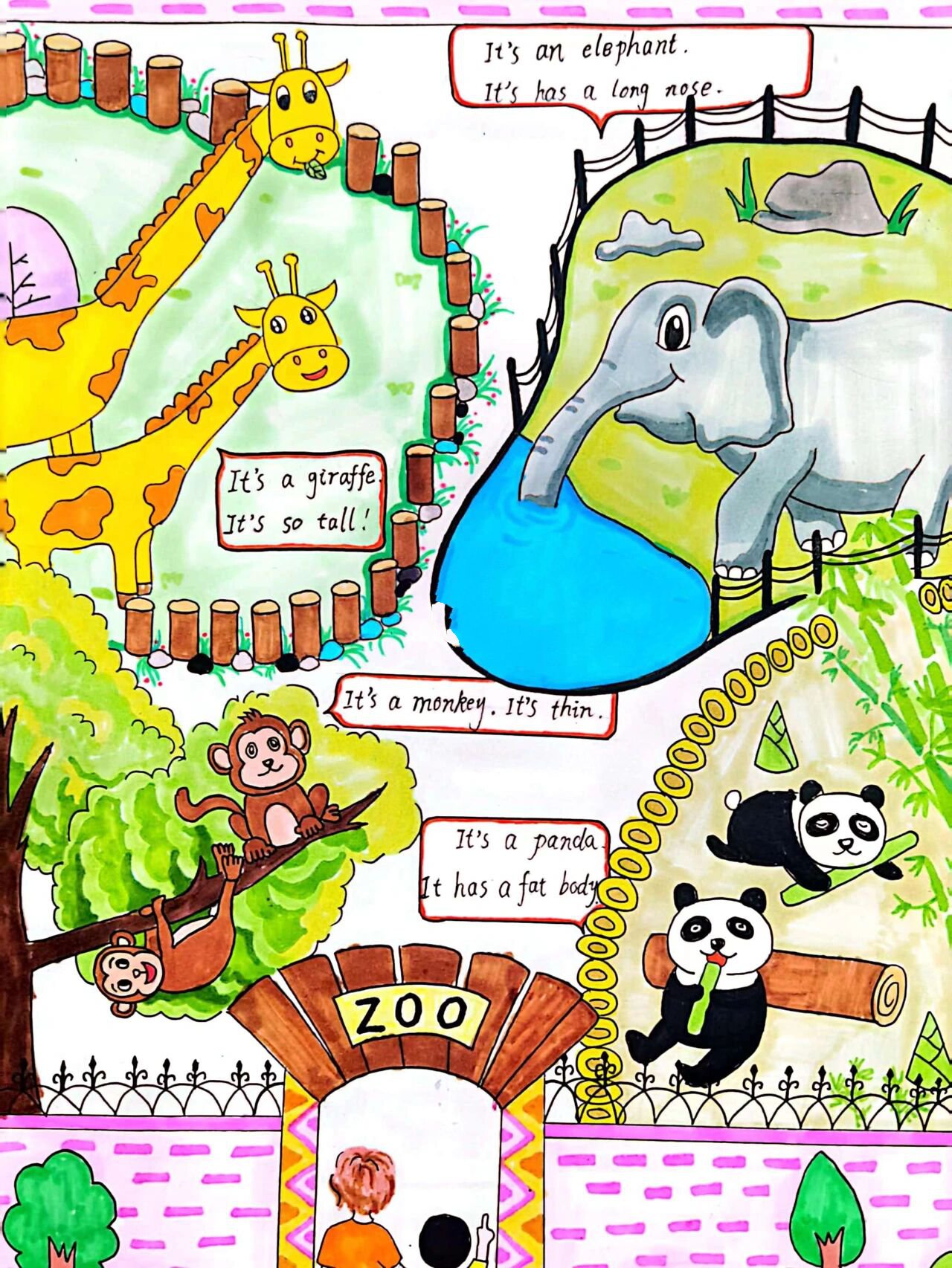 动物园英语绘画at the zoo