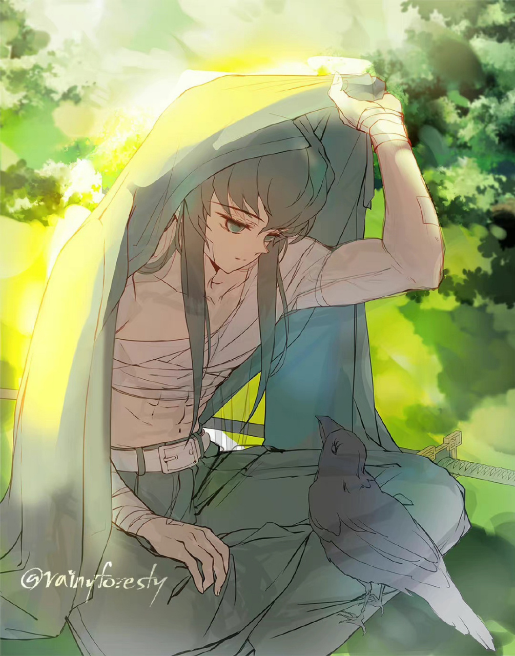 负伤 #动漫# #鬼灭之刃##时透无一郎# i:rainyforesty