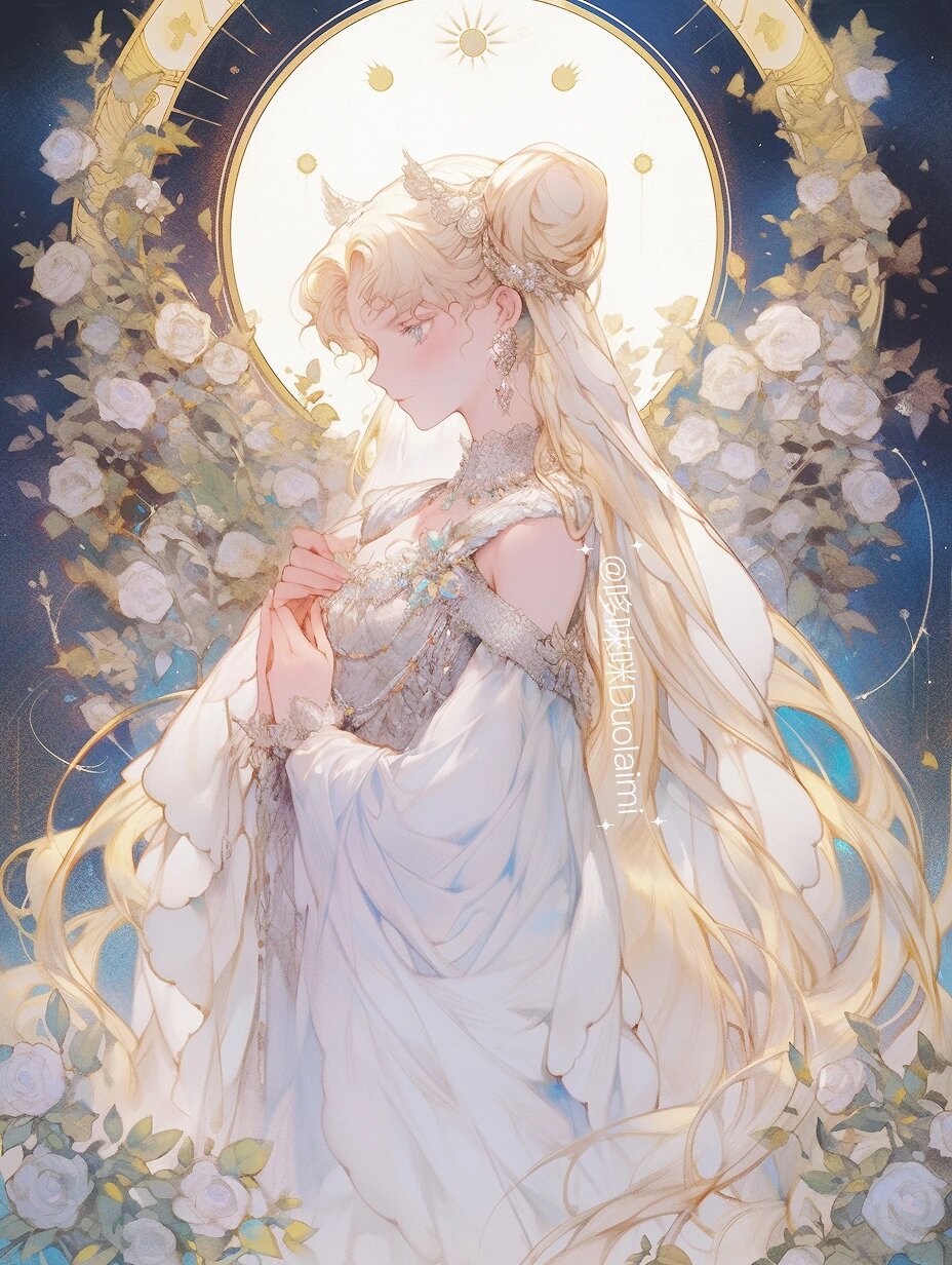 同人壁纸许愿祈祷 美少女战士 月野兔头像
