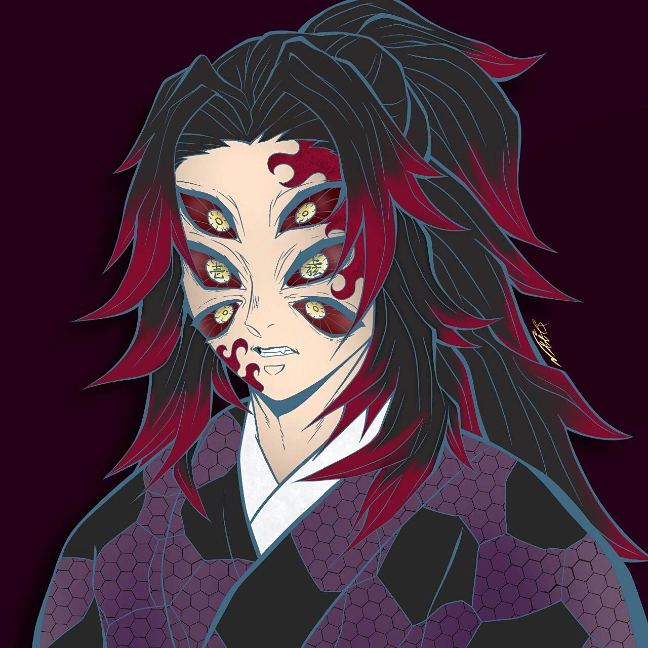 上弦一 61黑死牟 61头像分享第二弹 是一个鸽了很久的黑死牟和缘