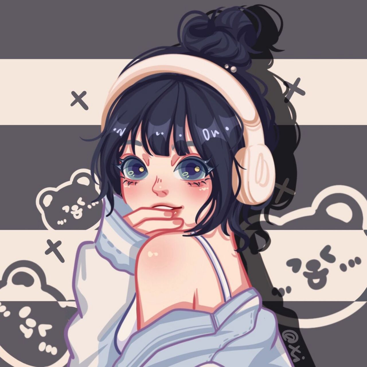 卡通头像上色步骤(附线稿) 这个配色也太甜酷了趴!