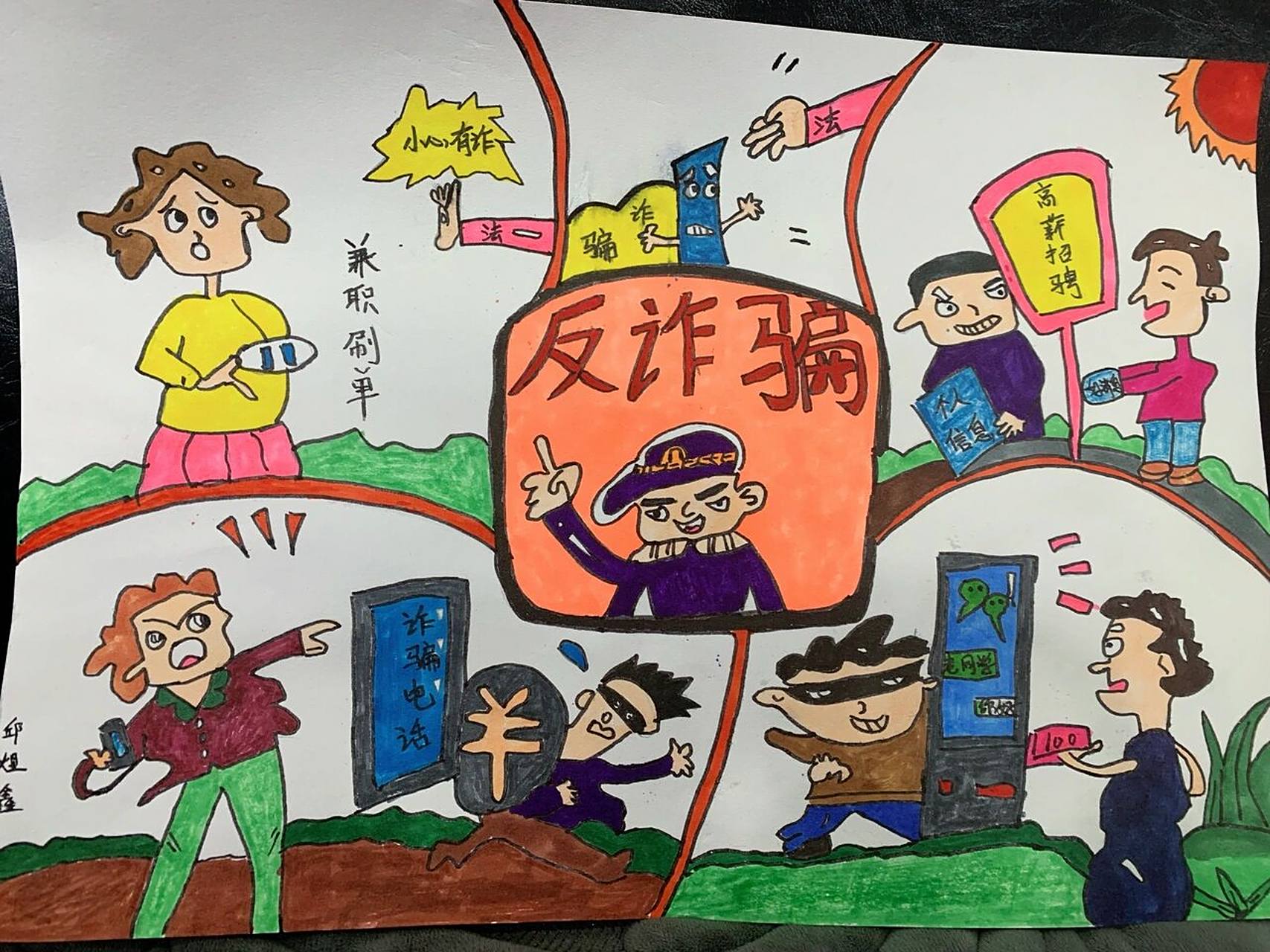 防诈骗手抄报幼儿园 帮俩外甥画的手抄报～哪张好看