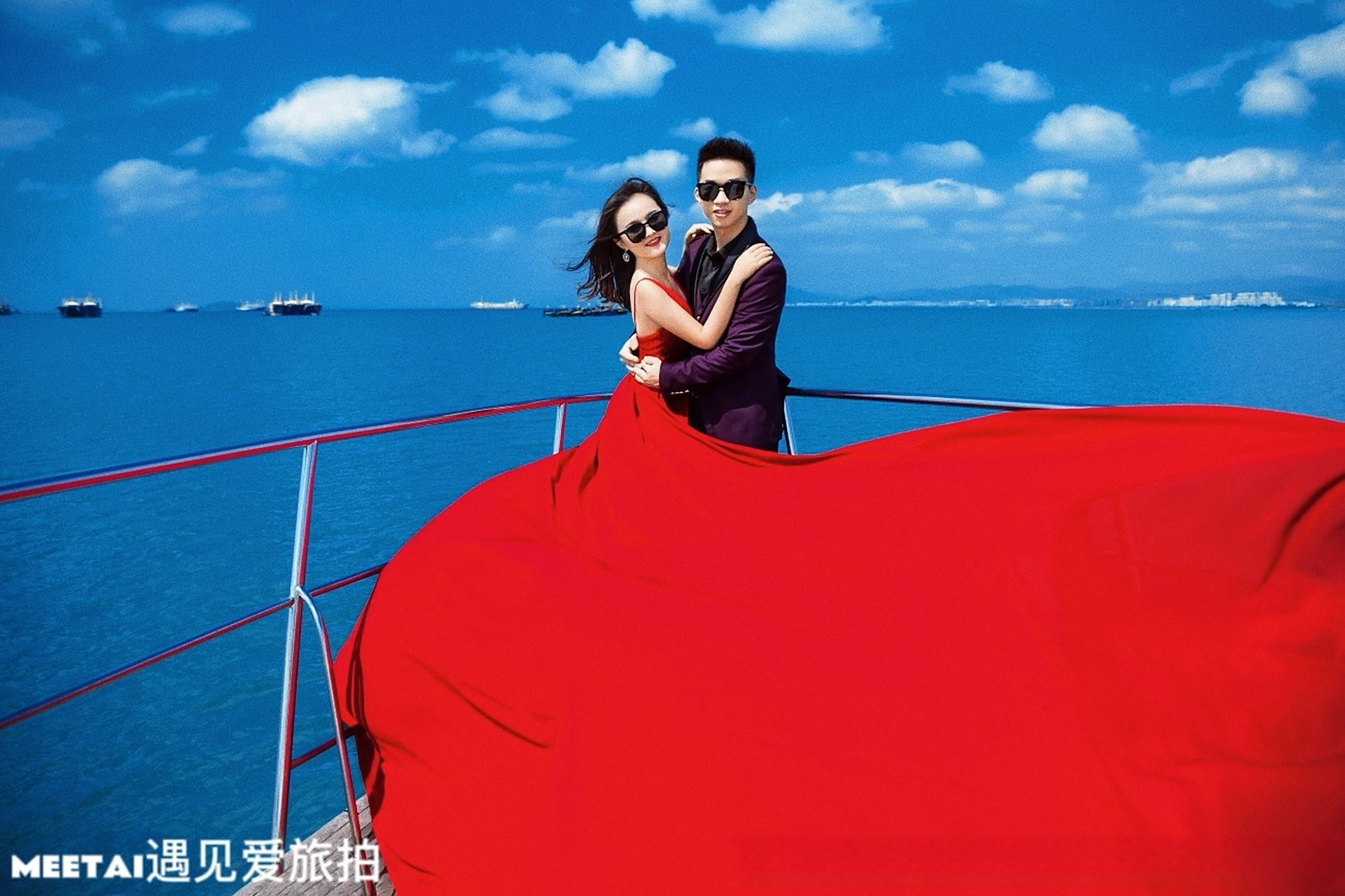 婚纱照# 四月,去三亚拍了套游艇婚纱照 爱情 总会在不经意间悄悄搅儋