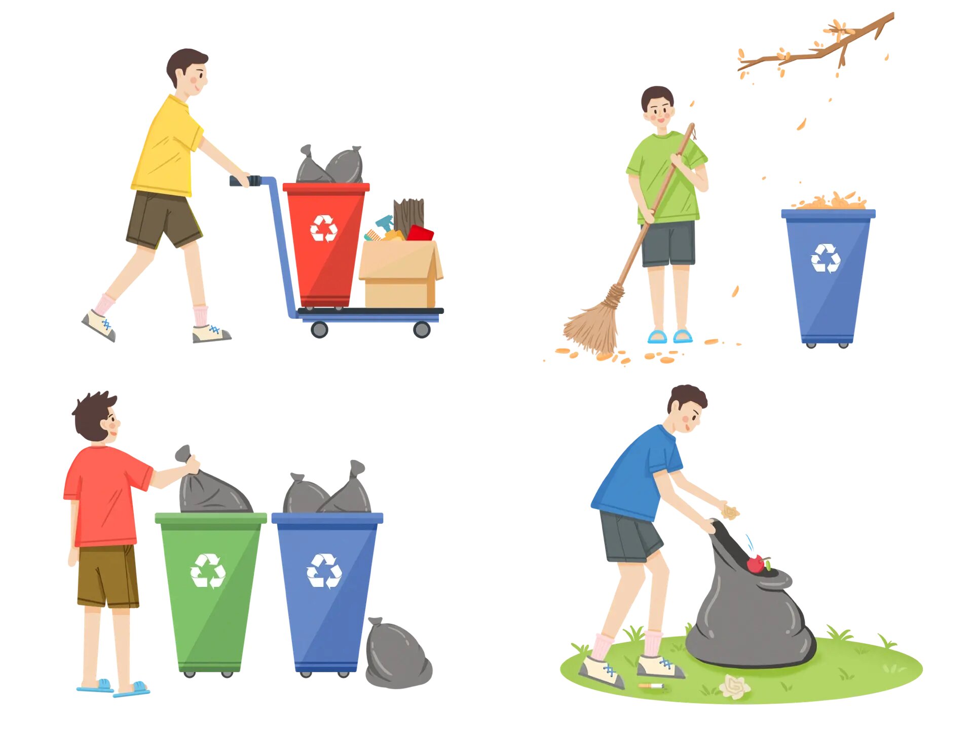 卡通人物大扫除97免抠素材