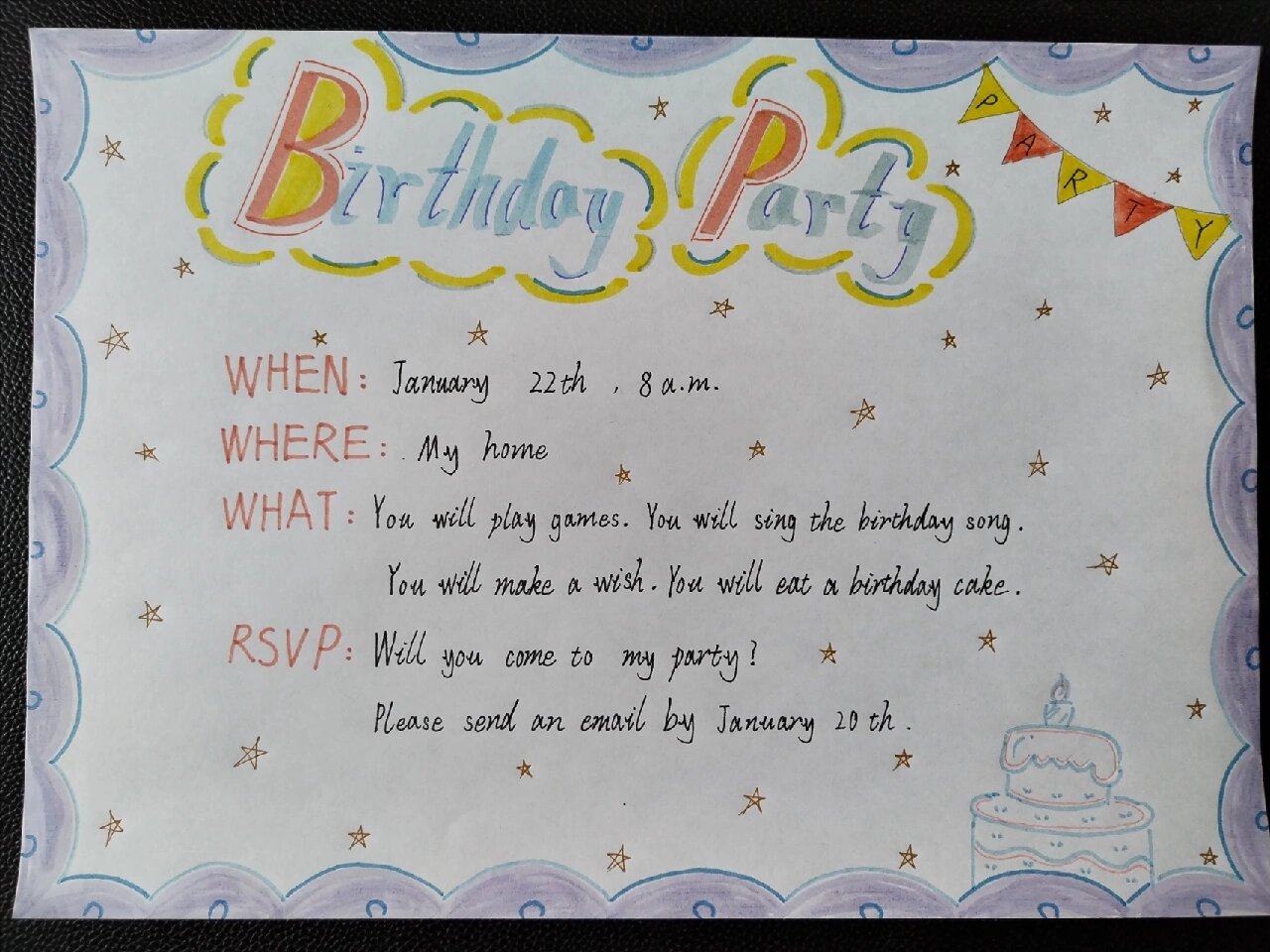 英文生日邀请卡