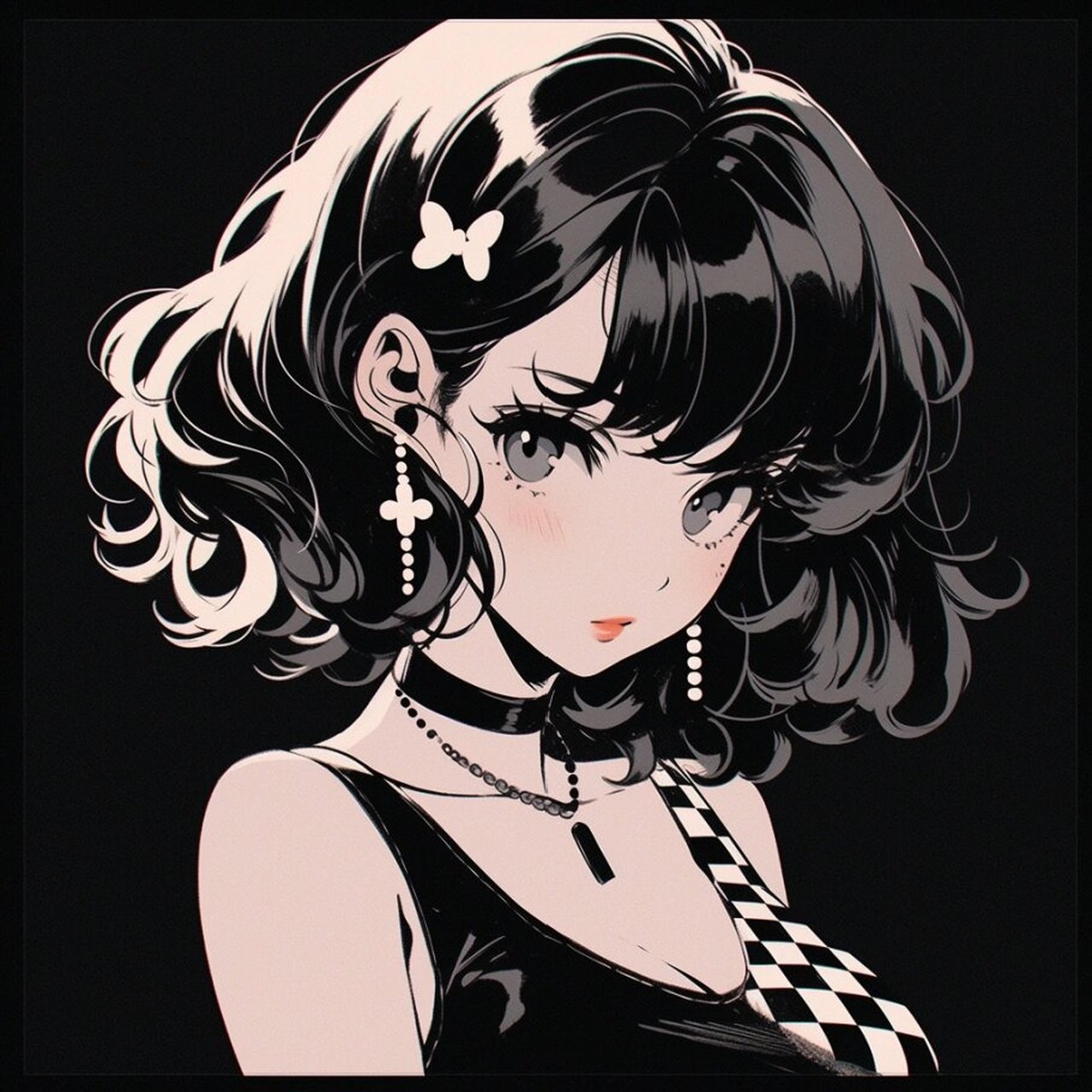 黑白女生头像|超飒简约风