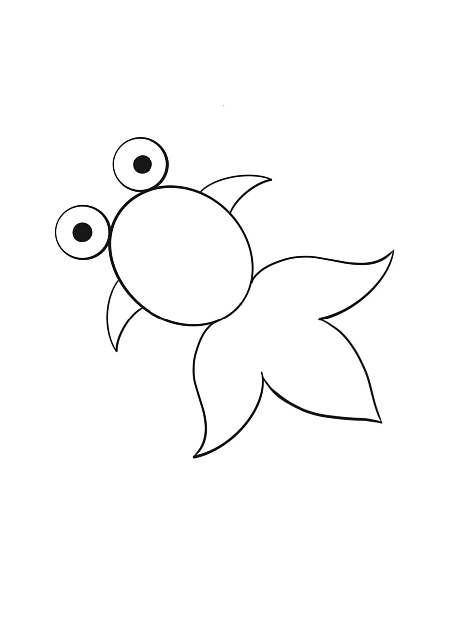 简笔画教程分享 小金鱼