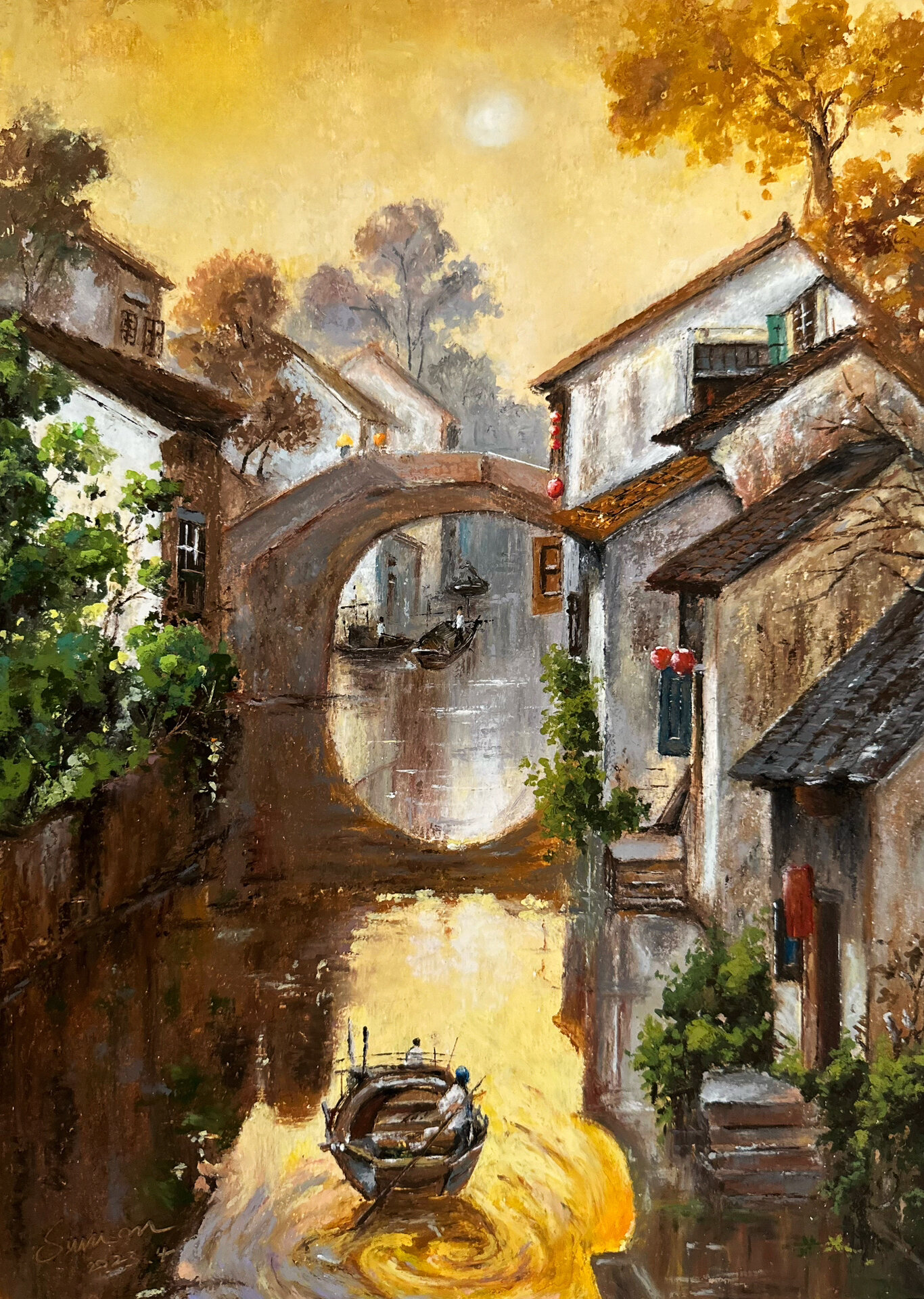 江南水乡 / 油画棒(内附简单步骤