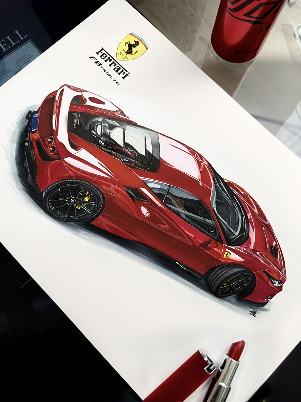 画07|最满意一幅法拉利f8 96画过那么多幅f8,最满意这辆 每天都有