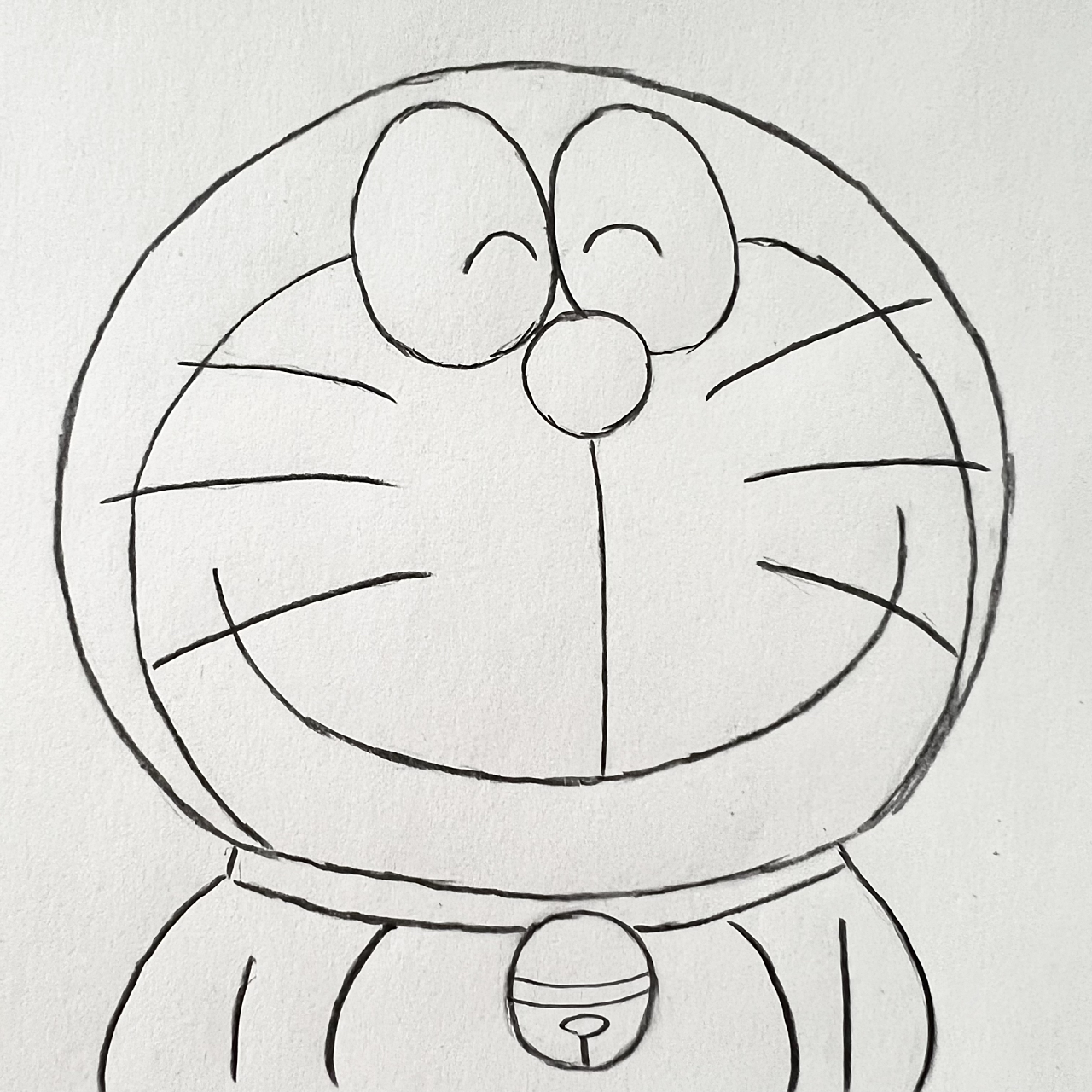 简笔画||开心的哆啦a梦99(附过程图) 色号在最后一张