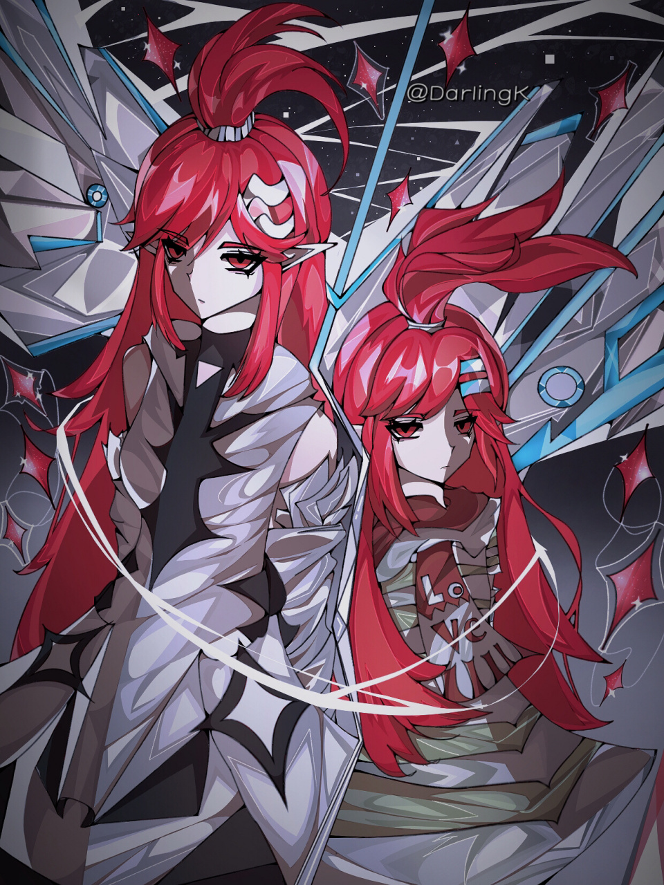 【凹凸世界】"双生艾比/前世今生 其实还画了好多版本….