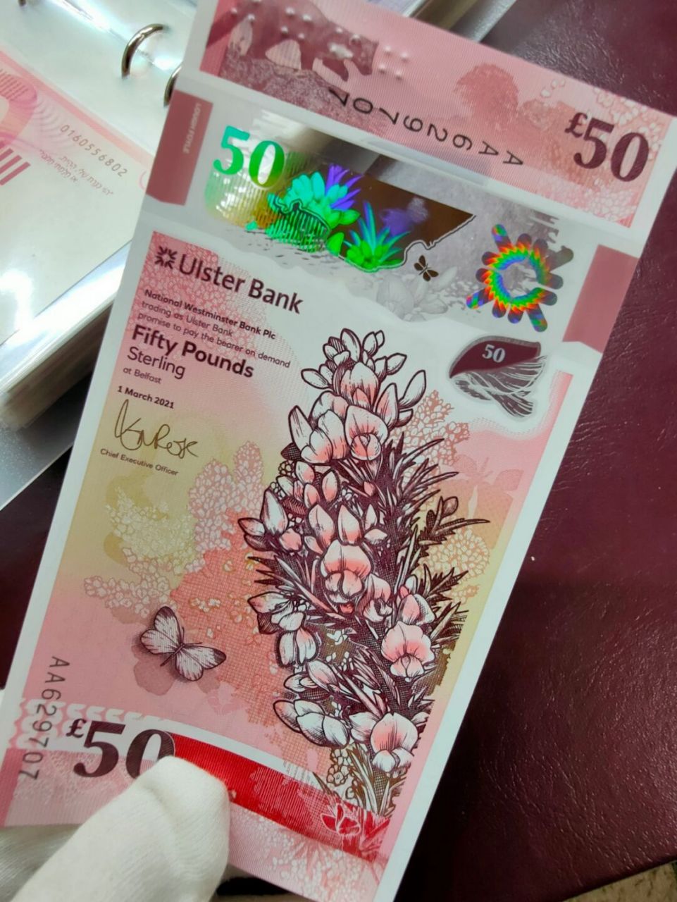 北爱尔兰50磅 该钞票将于 2022 年 6 月 15 日开始流通.