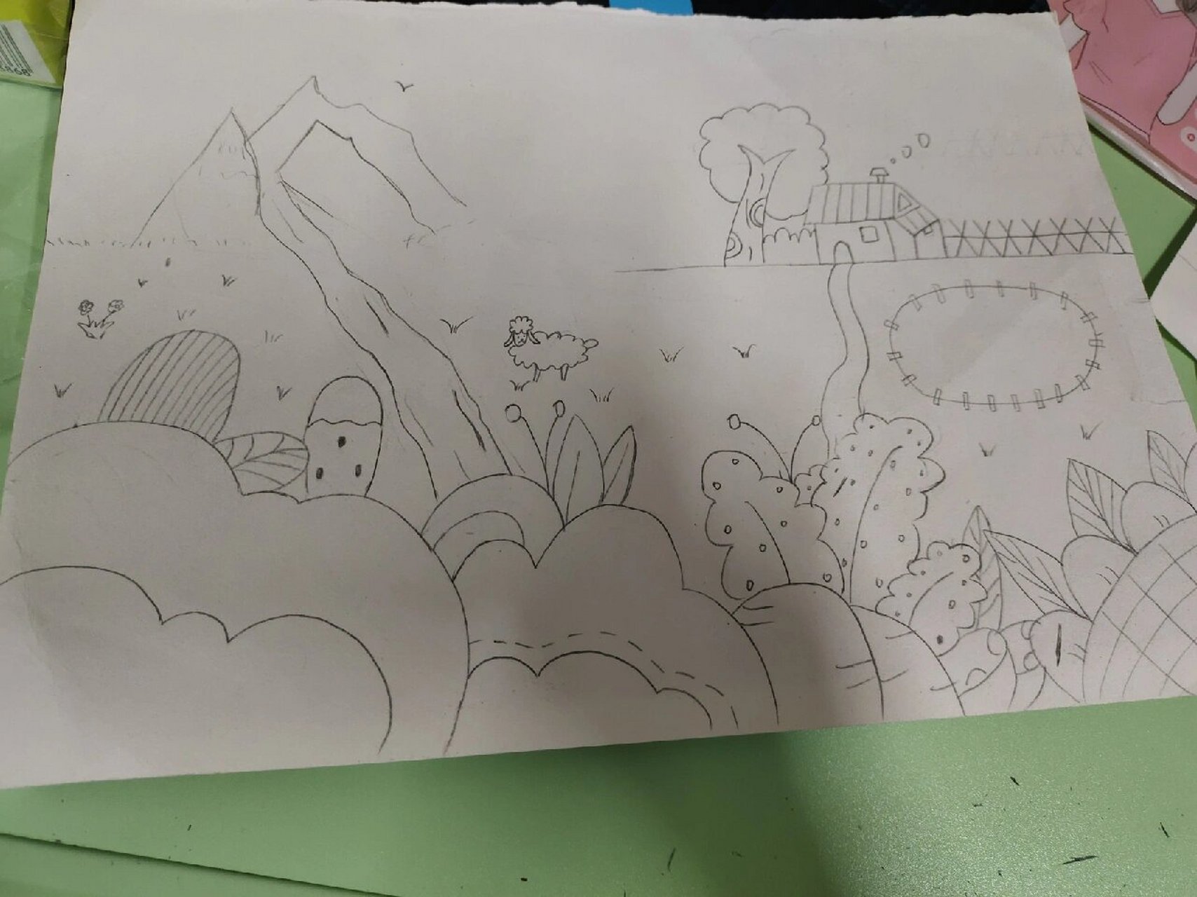 近景中景远景,简笔画 第三次作业打卡,本来是很敷衍画了最后一张(因为