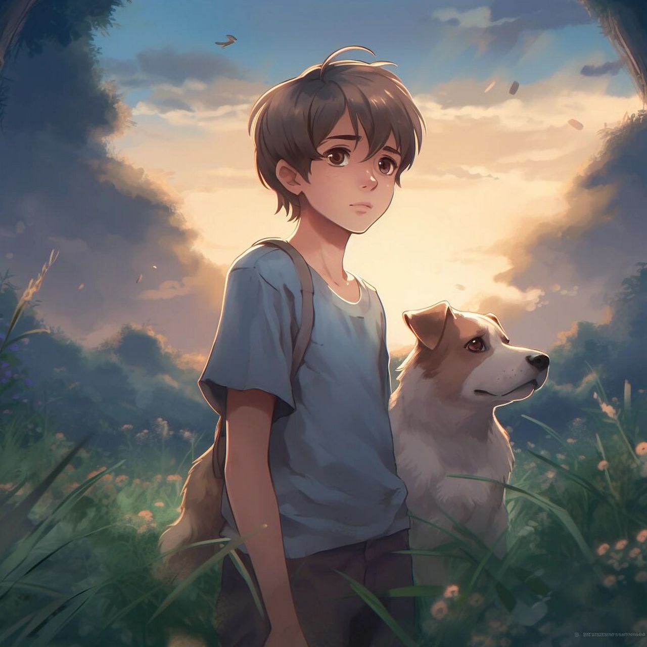 男生头像‖狗狗也爱夜晚惬意的凉风和星辰