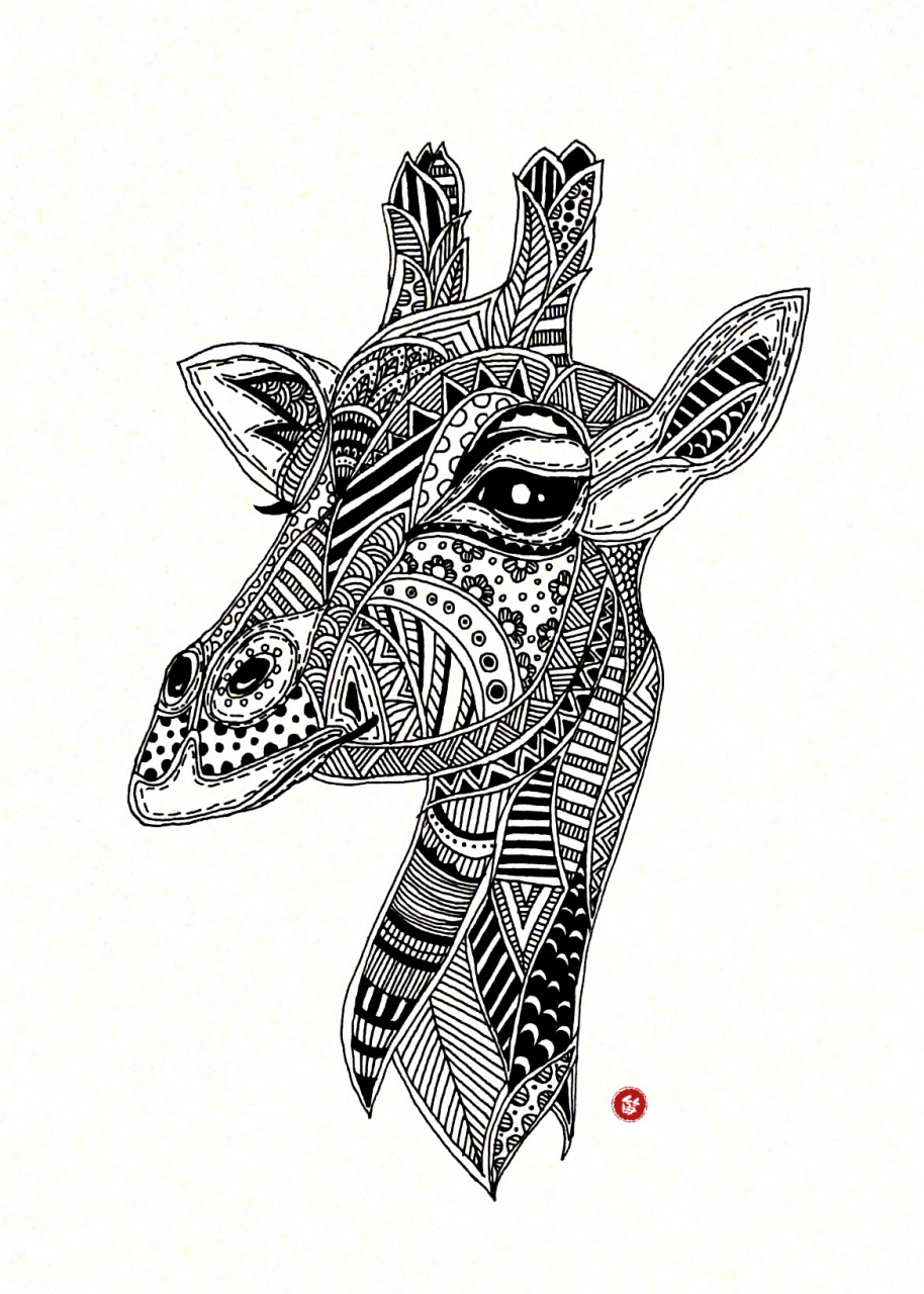 线描画/长颈鹿 长颈鹿00