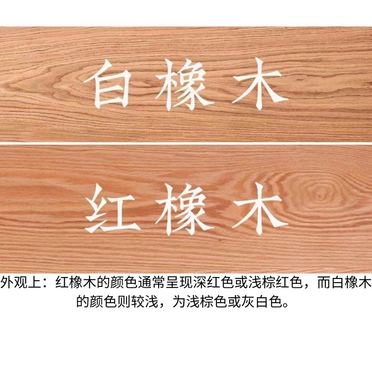 92一文看懂白橡木和红橡木的区别  颜色:白橡木和红橡木的颜色区别