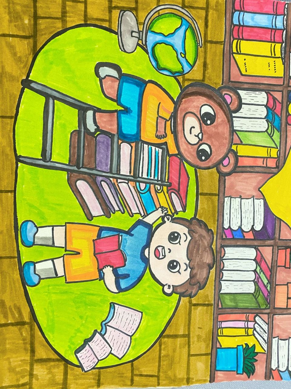 图书漂流海报 图书漂流活动的海报,也可作读书日儿童画,读书会海报