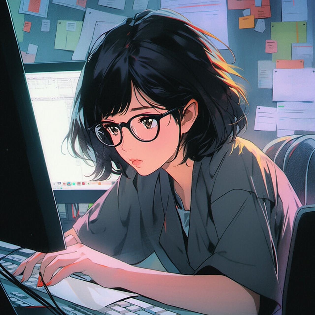 工作中91女生头像 眼镜篇 大家好,我是野生的ai训练师一枚.