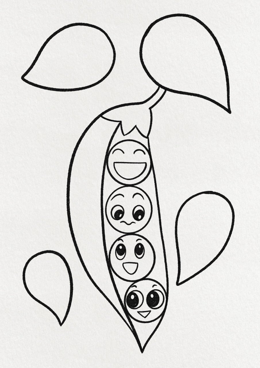 儿童简笔画 今天我们画可爱的豌豆宝宝吧!