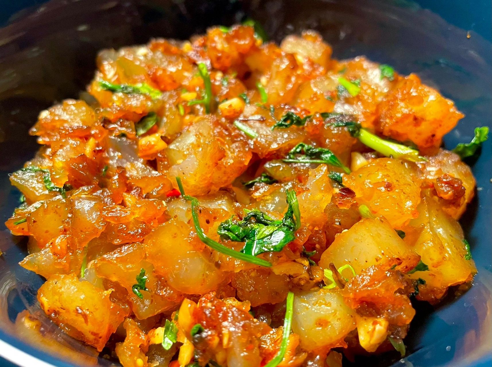 自己做饭一人食记录 0816煎凉粉 今天做了煎凉粉!